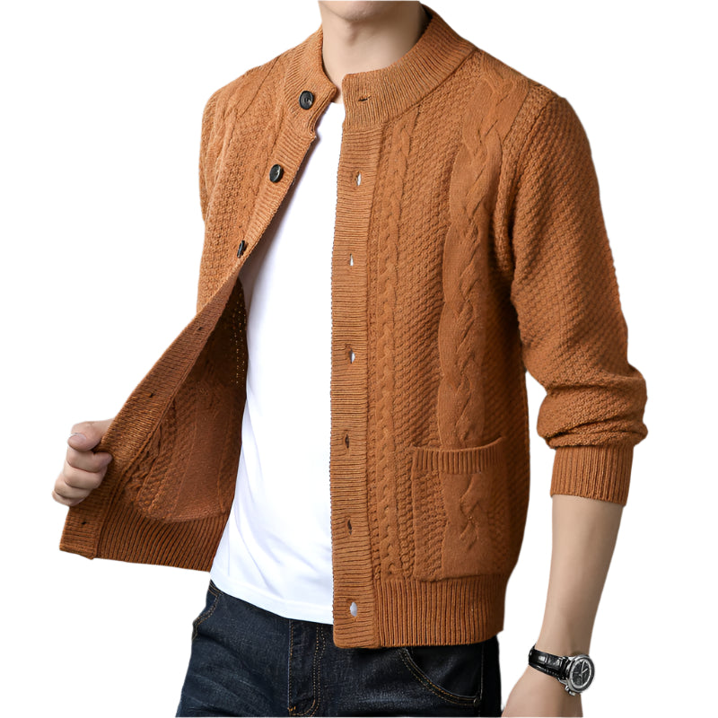 Men's Premium Cable-Knit Cardigan | High-End Fashion Collection