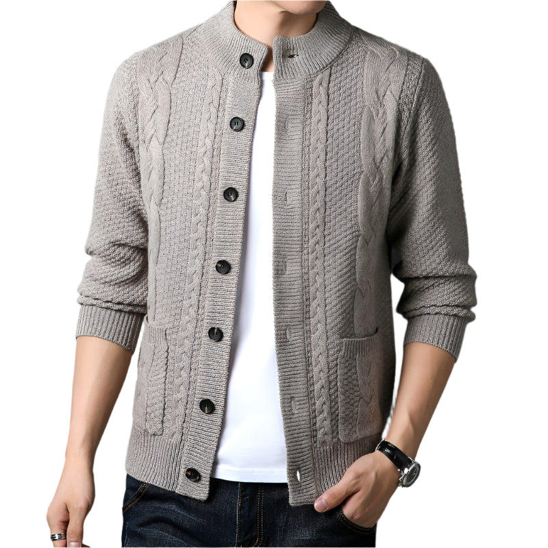 Men's Premium Cable-Knit Cardigan | High-End Fashion Collection