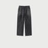 Dark gray wide-leg sweatpants with drawstring waist displayed against light gray background