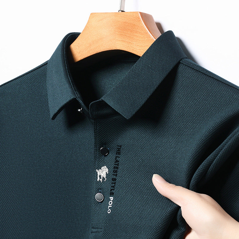 Men's Long Sleeve Performance Polo | Vertical Stitch Detail