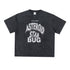 Flat lay of washed black T-shirt labeled “Fried Snowflake” with bold white “ASTEROID STAR BUG” graphic.