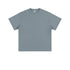 Sage gray-blue basic t-shirt with crew neck and short sleeves, shown flat on white background