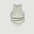 Mint tank top with side ruching, flat product shot