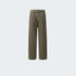 Olive green wide-leg jeans with relaxed fit and standard jean pockets