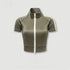 Light Green mock neck crop top with front zip and white sleeve stripes