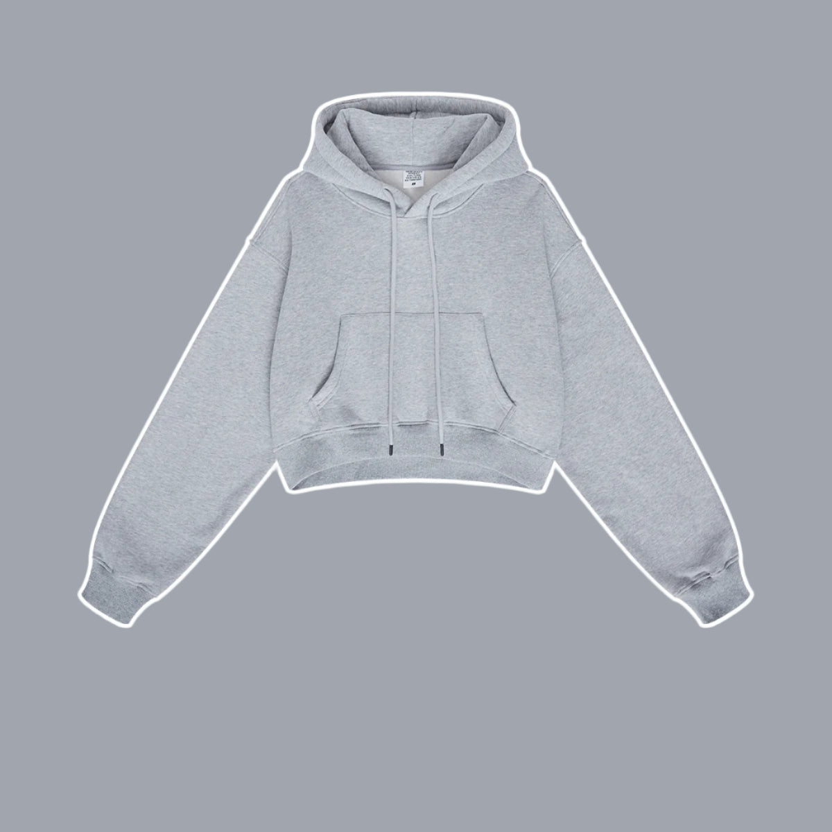 Light Grey Cropped Hoodie – Minimalist Fashion Sweatshirt – A soft light grey cropped hoodie with a modern fit, suitable for layering or lounging