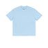 Light blue oversized T-shirt photographed flat against white background showing relaxed fit style