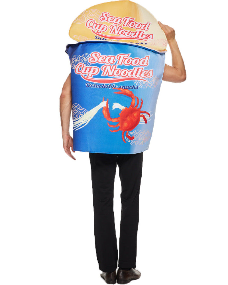 Seafood cup noodles Halloween costume back view