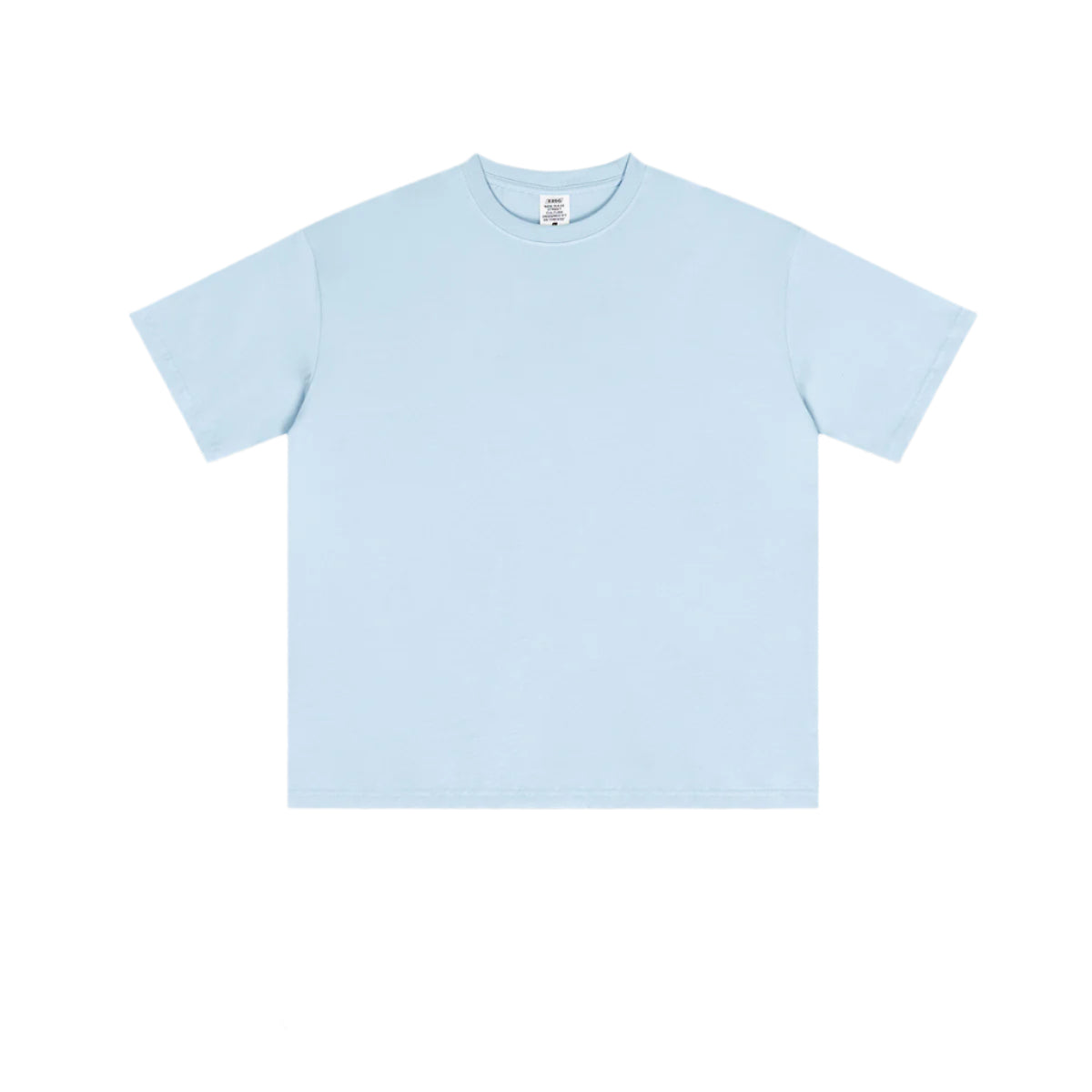 Light blue oversized t-shirt with neat crewneck, short sleeves and boxy silhouette, crafted from soft cotton with minimalist design