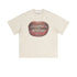 Off-white T-shirt laid flat with mouth and grillz graphic reading 'Beyond the World.