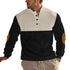 black and beige corduroy button sweatshirt for men front view. 