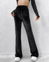 black flare pants high waist minimalist front view