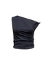 Flat lay of black off-shoulder top