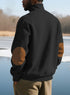 black sweatshirt with zip for men back view outdoors