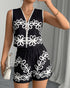 Close view of black and white summer matching set