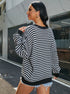 black white striped sweater side view relaxed oversized fit