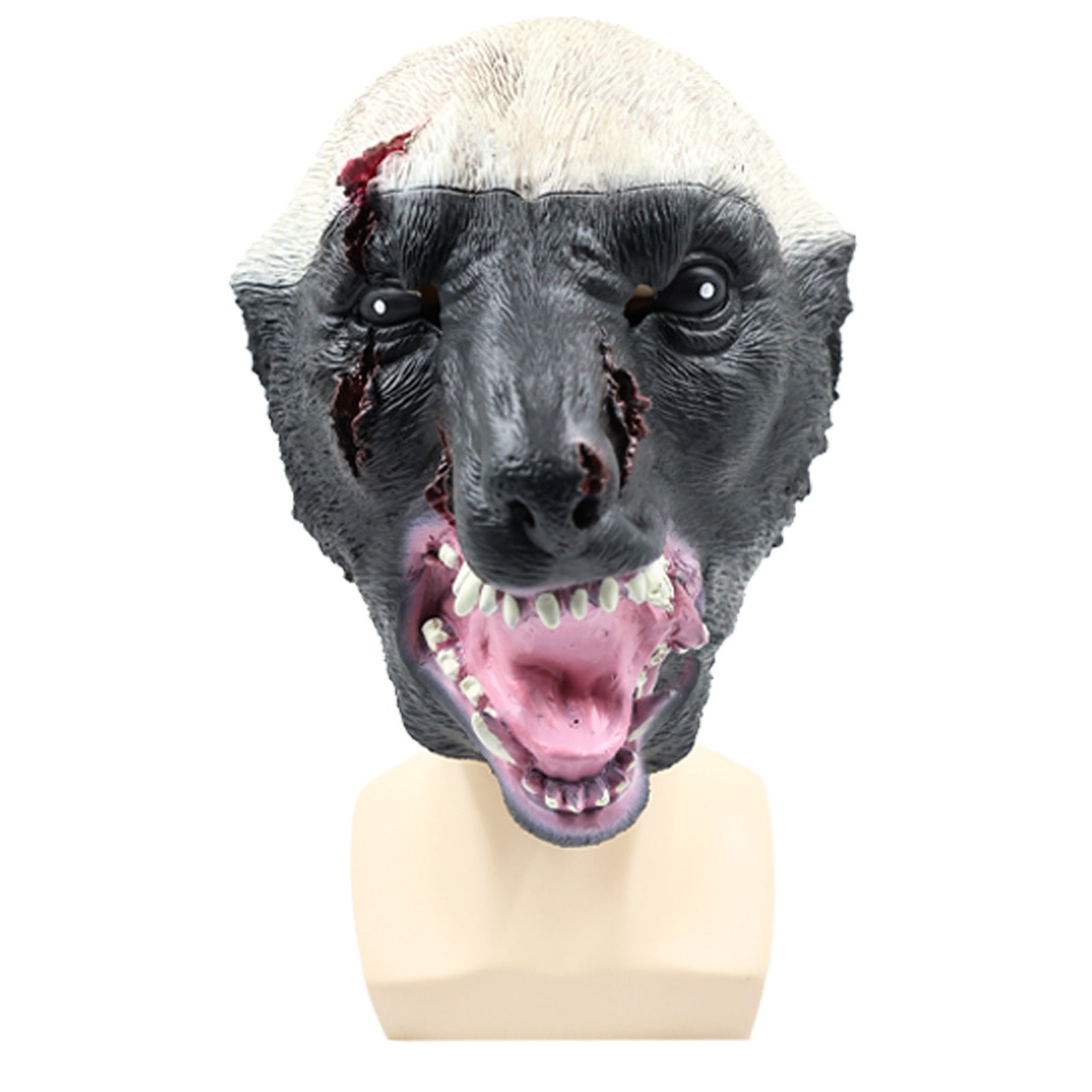 black wolf latex halloween mask funny animal cosplay