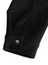 black wool jacket side pocket and button close-up