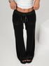black yoga flare pants high waist front view