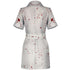 bloody nurse cosplay Halloween costume back view with belt waist
