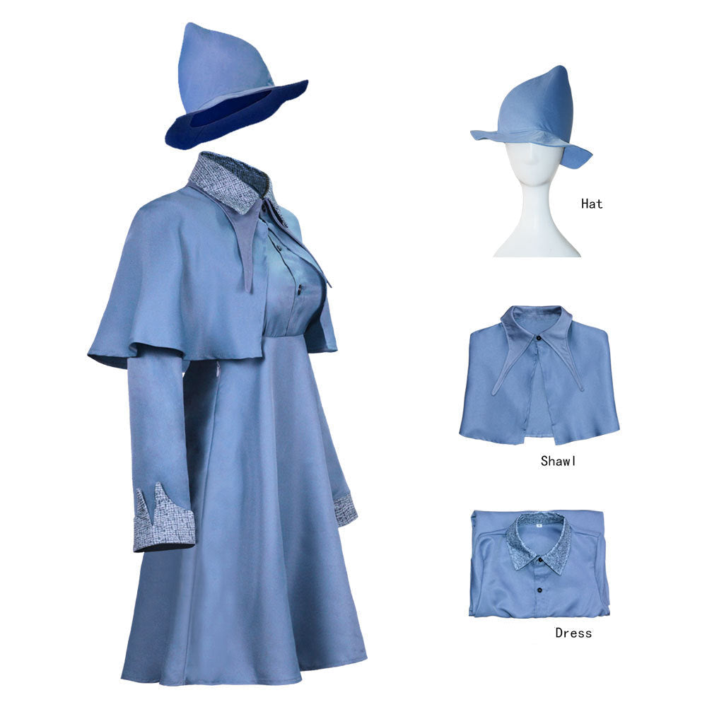 blue school uniform wizard cosplay costume set angular view