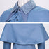 blue wizard academy cosplay costume collar and neckline close-up detail