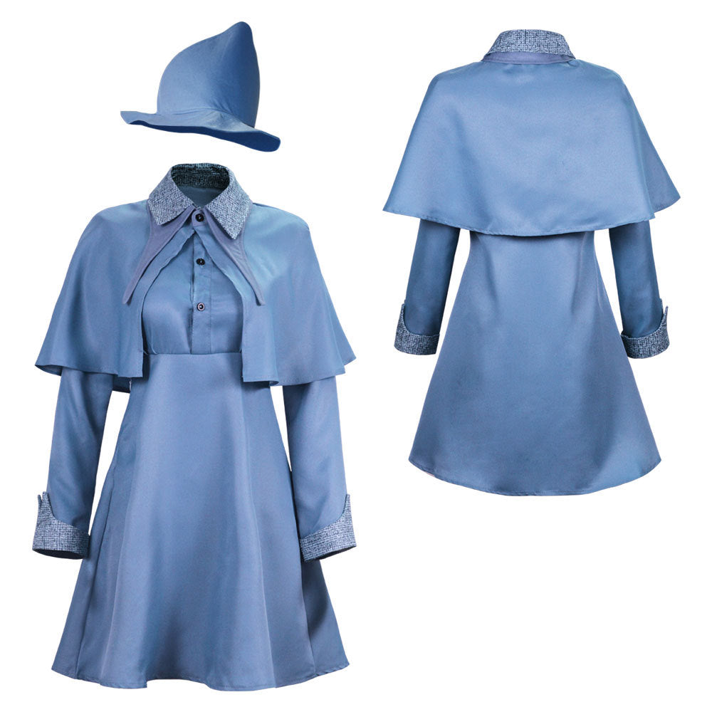 blue wizard school cosplay costume sleeve and cuff detail close-up
