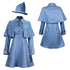 blue wizard school cosplay costume sleeve and cuff detail close-up