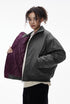 Gray bomber jacket, hands in pockets, clean street fit
