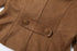 close-up of brown suede jacket waist seam and fabric texture