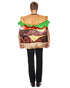 Back view of unisex burger costume for adults