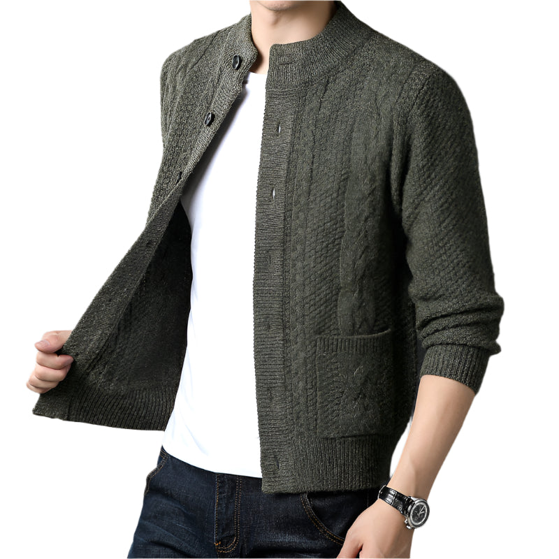 Men's Premium Cable-Knit Cardigan | High-End Fashion Collection
