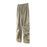 Taupe/beige cargo pants with zippered utility pockets on white background