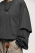 Carbon gray oversized long sleeve streetwear t-shirt for men