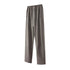 Gray sweatpants with elastic waistband and white drawstring shown in profile view, featuring relaxed straight leg design