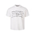 White chain graphic T-shirt product front with monochrome metal-tag print