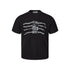 Black chain graphic T-shirt product front with contrasting chain artwork
