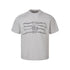 Heather gray chain graphic T-shirt product front with tonal monochrome print