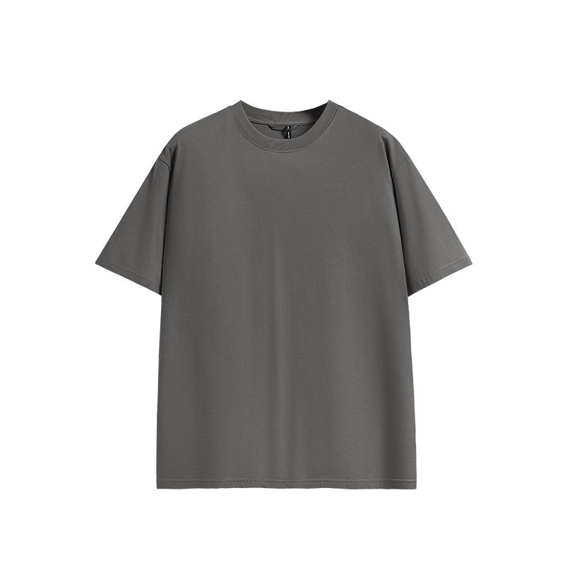 Unisex oversized charcoal tee, moisture-wicking cotton blend