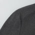 close-up of charcoal ribbed cardigan shoulder seam