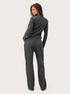 charcoal ribbed co ord set worn by model full body back view