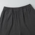 close-up of charcoal ribbed wide leg pants elastic waistband