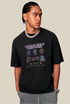 Close-up side view of man in vintage game-style pixel tee and silver chain