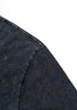 Shoulder seam close-up of washed black Choose Role tee