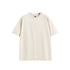 Oversized cream tee, moisture-wicking cotton blend for unisex streetwear