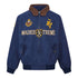 Blue crest embroidered Detroit jacket isolated on white