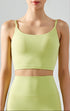 Fall green seamless tank top cropped with cami straps and sculpting fit