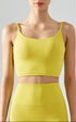 Yellow seamless tank top cropped with cami straps and sculpting fit