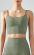 Lemon grass seamless tank top cropped with cami straps and sculpting fit