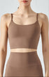 Sandal cropped yoga tank with cami straps and smooth seamless finish